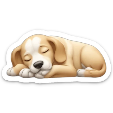dog sleeping contentedly sticker