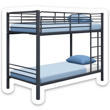 Sturdy metal frames, industrial style, used in hostels and dormitories. sticker