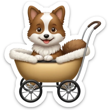 dog in a pram sticker