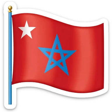morocco flag with david star instead of 5 branch star sticker