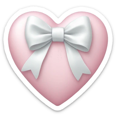 Pastel pink heart with white bow sticker