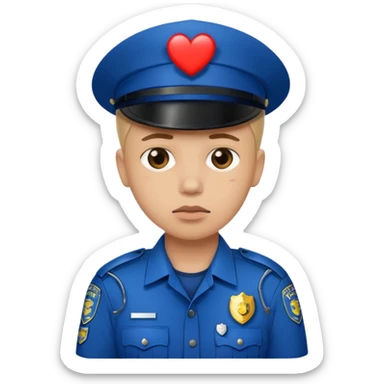 Corazón roto tipo policia sticker