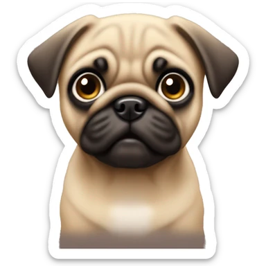 Fawn pug puppy sticker