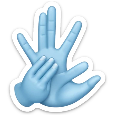 Light blue clapping hands emoji with three fingers sticker