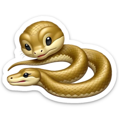 Meme-Worthy Cute Sleeping Chinese Water Snake Portrait Emoji, Head resting peacefully with a contented smile, showcasing a slender, graceful build and a luxuriously soft, shimmering scaled body, eyes gently closed in serene, fluid slumber, Simplified yet hilariously adorable features, highly detailed, glowing with a soft, drowsy aquatic light, high shine, relaxed and utterly lovable, stylized with an air of playful laziness, soft glowing outline, capturing the essence of a sleeping water snake that feels destined to become the next viral sensation of adorable aquatic rest! sticker