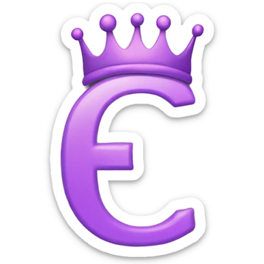 The letter C with a simple crown on it 2D sticker