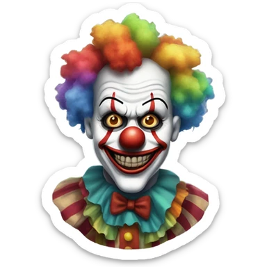 Scary clown sticker