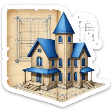 architect blueprints  only on paper sticker