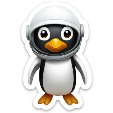 Penguin on the moon sticker
