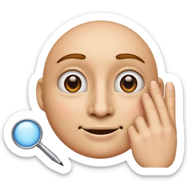 A classic emoji nose, no face, with a pointer finger touching the tip of it sticker
