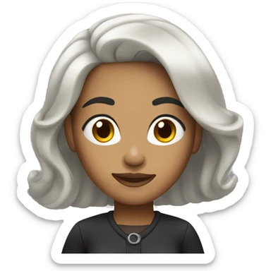 woman black hair sticker