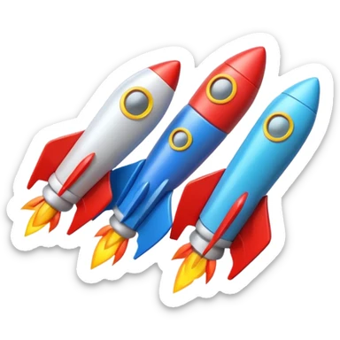 colored Toy Rockets sticker