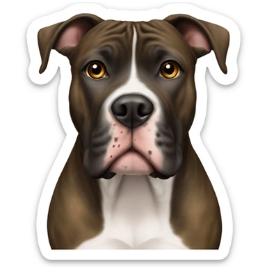 Black and Blonde Brindle Female American Staffordshire with brown eyes sticker