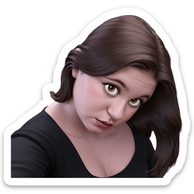brown haired beauty in black sticker