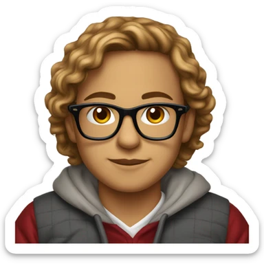 stanford student nerdy with glasses wearing stanford sweater sitting  sticker
