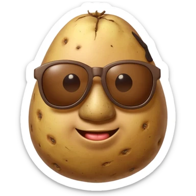 Potato wearing sunglasses sticker