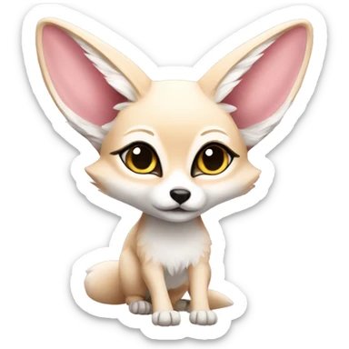 light pink girly fennec fox sticker