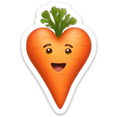 carrot heart sticker