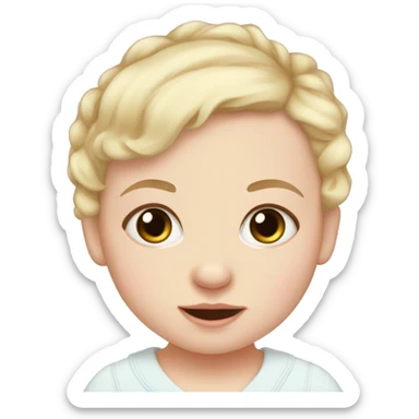 Cute pale light skin newborn baby girl  sticker