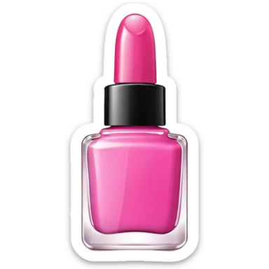 pink nail polish bottle open sticker