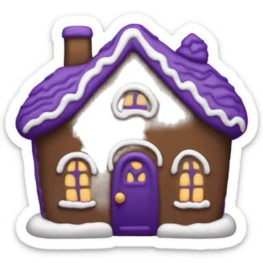 Cosy dark purple gingerbread house  sticker
