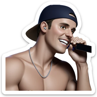 boy with hat and necklace sticker