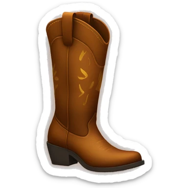 Tall brown sparkling cowgirl boots sticker