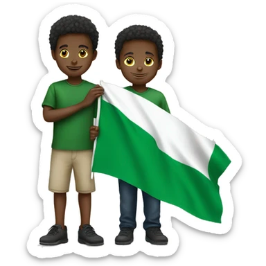 Nigerian flag with boy sticker