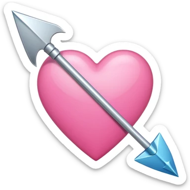pink heart impelled by arrow sticker
