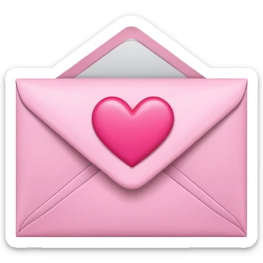 envelope with a heart sticking out of it in y2k style sticker