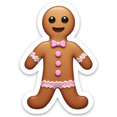 Light pink  gingerbread man sticker