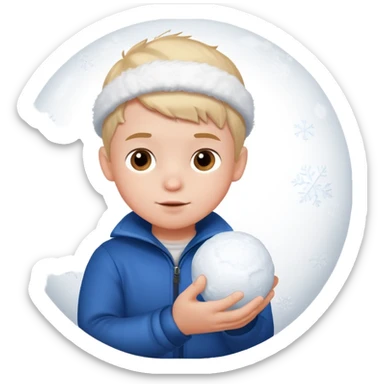 little boy with snowball











 sticker