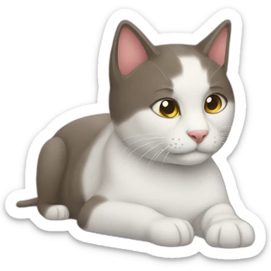 un gato verded siendo comido por un perro sticker