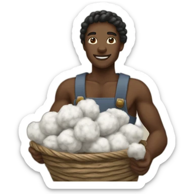 slave picking up cotton sticker