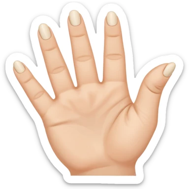 Keyboard background of cartoon woman's hand flicking me off, but has 3 middle fingers and the front of the fingers are facing me and the nail of the finger is located at the top and the knuckle joints. Other 3 fingers and thumb are folded down into fist sticker