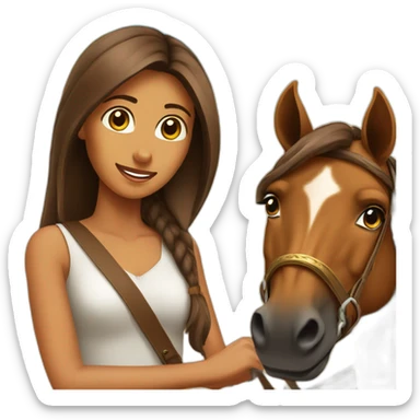 A brown horse was riding from a Egyption girl sticker