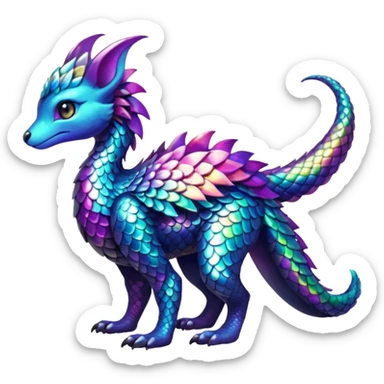Shiny Colorful Dark-Colored Fionbri-creature by Falvie (full body) sticker