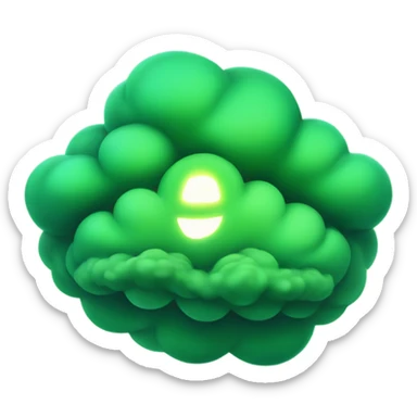 A thick, swirling green cloud with an ominous glow, releasing toxic fumes sticker