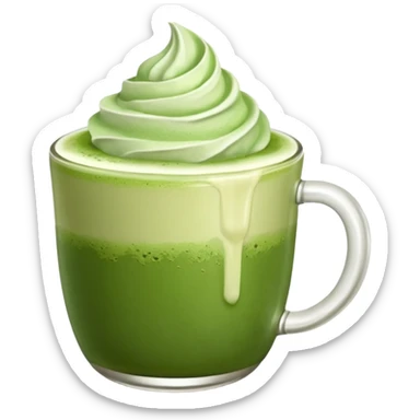 Matcha latte with foam sticker