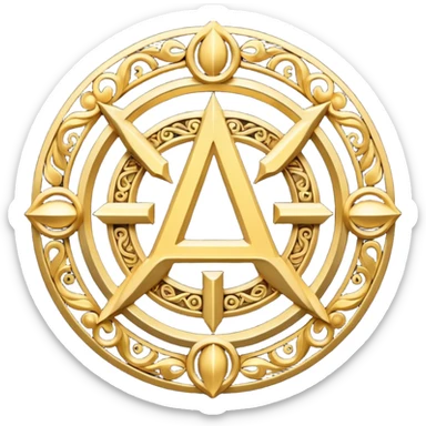 create an alpha and omega symbol with P in the middle sticker