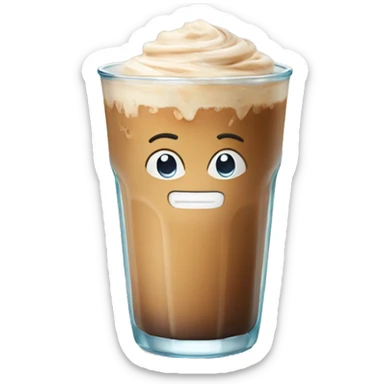 iced latte in glass sticker