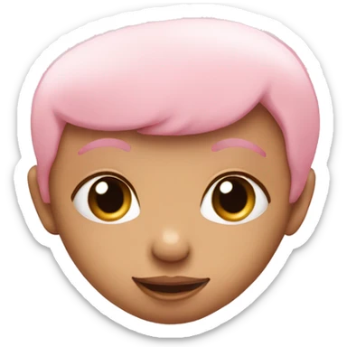 Baby pink heart with face sticker