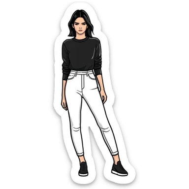 Kendall Jenner, fashion icon, stylish pose sticker