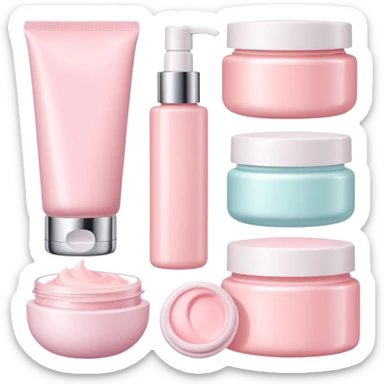 a collection of soft and pink skincare and bright and the color is not too bright sticker