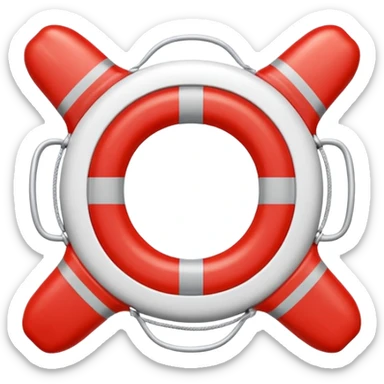 An SOS themed emoji life saver sticker