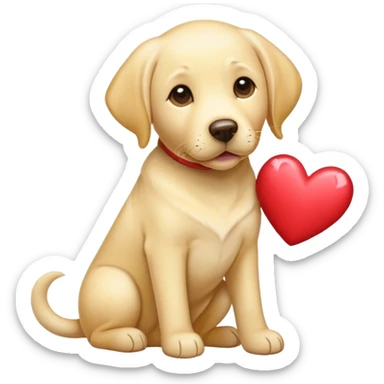 yellow lab hearts sticker