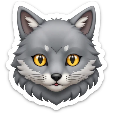 Cat and wolf mix with “small” slim eyes sticker