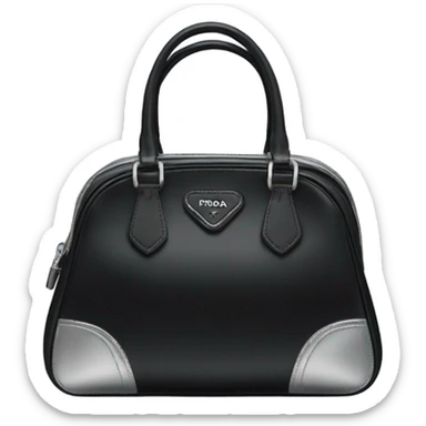 Black and silver Prada bag sticker