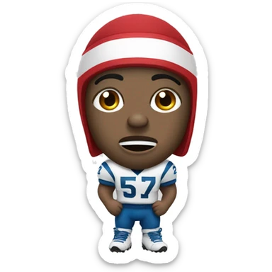 eye closed triangle mouth with football pant sticker