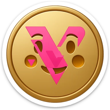 Add the provided company logo to the center of this modern digital token icon, keeping the flat emoji style with transparent background as in the original images. sticker